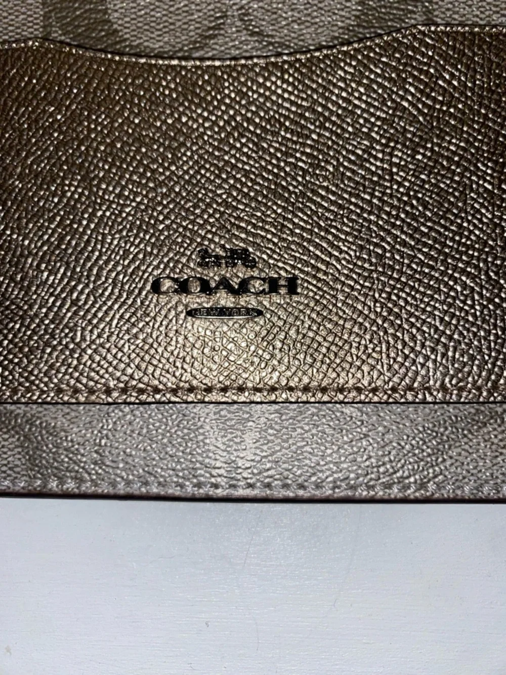 Coach Signature Zip Top Cardholder Wristlet Leather Wallet - Picture 2 of 13